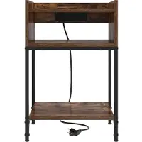 vidaXL Nachtkastje Rook Eiken 40 x 40 x 61 cm Bewerkt hout