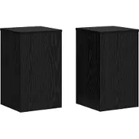 vidaXL - Plantenstand - 2 - pcs - Zwart - Eiken - 30 - x - 30 - x - 50 - cm - Bewerkt - hout