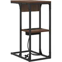 vidaXL Nachtkastje Bruin Eiken 41,5 x 26 x 60,5 cm Bewerkt hout