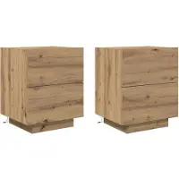 vidaXL Nachtkastje 2 pcs Artisan Eiken 45 x 40 x 55 cm Bewerkt hout