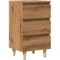 vidaXL Nachtkastje 40x35x69 cm bewerkt hout artisanaal eikenkleur