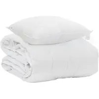 vidaXL Zomerdeken met kussens, 2 stuks, wit, microvezel