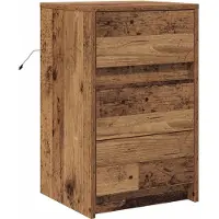 vidaXL Nachtkastje Oudhout 38 x 34 x 61 cm Bewerkt hout