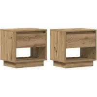 vidaXL Nachtkastje 2 st Artisan Eiken 45 x 34 x 44 cm Bewerkt hout