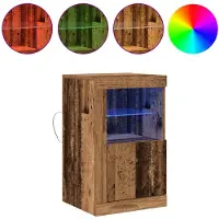 vidaXL LED Dressoir 41 x 37 x 67 cm Bewerkt hout Oudhout