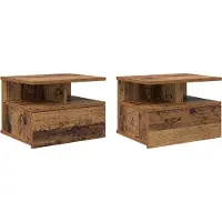 vidaXL Drijvend Nachtkastje 2 st Oudhout 40 x 31 x 28 cm Bewerkt hout