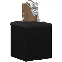 vidaXL Opslagbank Zwart Eiken 42 x 42 x 45 cm Bewerkt hout