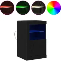 vidaXL LED Dressoir 41 x 37 x 67 cm Bewerkt hout Zwart Eiken