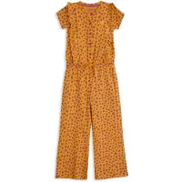 4PRESIDENT jumpsuit oranje Meisjes Stretchkatoen Ronde hals Dierenprint - maat 110