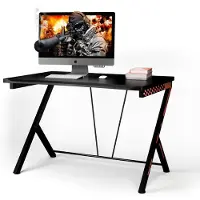 Costway Gaming tafel, metaal, zwart, 116 x 75 x 77 cm