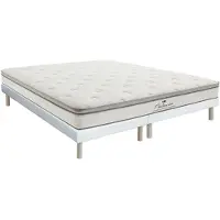 Vente-unique Set van stoffen bedbodem 180 x 200 cm en pocketveringmatras 7 zones met TPE-toplaag, dikte 28cm - ONEBIA van PALACIO