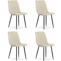Leobert Turin stoel (beige fluweel), set van 4