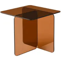 Sweeek - Vierkante bijzettafel van gehard glas 50 x 50 x 46cm - glintz