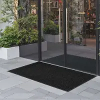 Vevor Dirt Trapper Mat, 1829 x 1219 mm, binnen- en buitendeurmat, PVC-achterkant, wasbaar entreemat voor gang, balkon, garage, gestreept, grijs