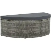 vidaXL Loungeset Grijs - 2-zitsbank - voetenbank - parasol - PE rattan - Stalen frame - 130x58x77 cm - Ligbed