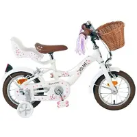 Volare Blossom kinderfiets - meisjesmodel - 12 inch - wit - met twee handremmen