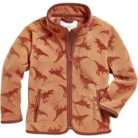 Playshoes fleece vest met all over dino print bruin Jongens Polyester Opstaande kraag - maat 86