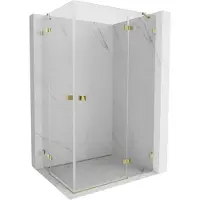 Mexen Lunar Duo rechtsscharnierende douchecabine 120 x 80 cm, transparant, goud - 834-120P-080L-50-00