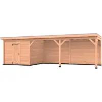 Westwood Douglas overkapping, 750 x 350, met schuur en achterwand, Comfort Plus