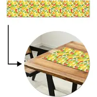 MuchoWow Tafelloper 200x40 cm - Tafelmat vinyl Kiwi - Sinasappel - Mango - Perzik - Tafeldecoratie - Tafelversiering - Keuken decoratie - Tafel versiering