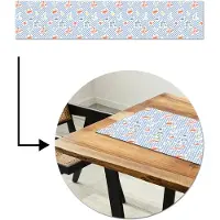 MuchoWow Tafelloper 200x40 cm - Tafelmat vinyl Zee - Sfeer - Zeilboot - Blauw - Tafeldecoratie - Tafelversiering - Keuken decoratie - Tafel versiering