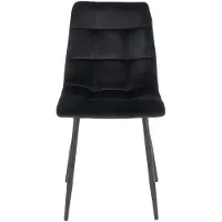 House Nordic Eetkamerstoel Zwart Stof - Zithoogte 50cm - 55x44x86cm - Set van 2