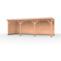 Westwood Douglas overkapping, 750 x 250, met zwarte achterwand en zijwand, Comfort Plus