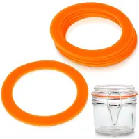 Orion Siliconen Afdichtingsringen - Set van 6 stuks - Ø 8,1 cm - Oranje - Voor Weckpotten en Voorraadpotten - Reserveonderdelen