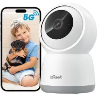 IeGeek Beveiligingscamera Binnen - 2K 360° PTZ WiFi Camera met Auto Tracking - Bewegingsdetectie & Nachtzicht - Huisdiercamera met App