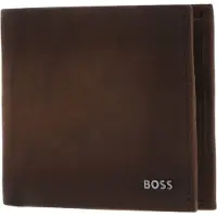 BOSS Leren Kaarthoes New Crosstown 8 CC Card Case Dark Brown Donkerbruin