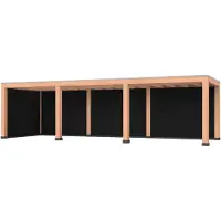 Westwood Douglas overkapping, 900 x 300, met zwarte achterwand en zijwand, Modern Plus