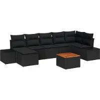 vidaXL Tuinset, 8-delig, zwart