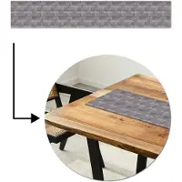MuchoWow Tafelloper 180x30 cm - Tafelmat vinyl Grijs - Hout - Latten - Tafeldecoratie - Tafelversiering - Keuken decoratie - Tafel versiering