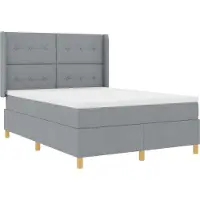 vidaXL Boxspring bed met hoofdeinde Lichtgrijs 160 x 200 cm Stof