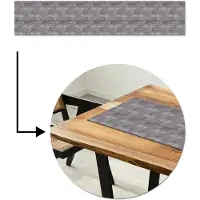 MuchoWow Tafelloper 200x40 cm - Tafelmat vinyl Grijs - Hout - Latten - Tafeldecoratie - Tafelversiering - Keuken decoratie - Tafel versiering