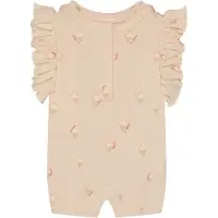 Noppies Rompertje/body beige / rood