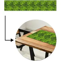 MuchoWow Tafelloper 200x40 cm - Tafelmat vinyl Groen - Zwart - Zebra - Tafeldecoratie - Tafelversiering - Keuken decoratie - Tafel versiering