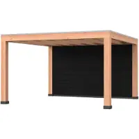 Westwood Douglas overkapping, 400 x 400, met zwarte achterwand, Modern Plus