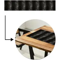 MuchoWow Tafelloper 200x40 cm - Tafelmat vinyl Patroon - Zwart - Leer - Tafeldecoratie - Tafelversiering - Keuken decoratie - Tafel versiering