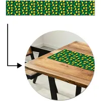 MuchoWow Tafelloper 180x30 cm - Tafelmat vinyl Donkergroen - Ananas - Bladeren - Tafeldecoratie - Tafelversiering - Keuken decoratie - Tafel versiering