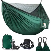COVACURE Groene Hangmat met Klamboe - 350kg - 290x140cm