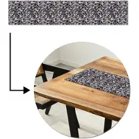 MuchoWow Tafelloper 150x30 cm - Tafelmat vinyl Spat - Stippen - Zwart - Wit - Tafeldecoratie - Tafelversiering - Keuken decoratie - Tafel versiering
