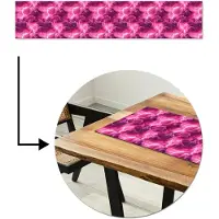 MuchoWow Tafelloper 200x40 cm - Tafelmat vinyl Roze - Onweer - Wolken - Tafeldecoratie - Tafelversiering - Keuken decoratie - Tafel versiering
