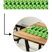 MuchoWow Tafelloper 200x40 cm - Tafelmat vinyl Druiven - Groen - Druppels - Tafeldecoratie - Tafelversiering - Keuken decoratie - Tafel versiering