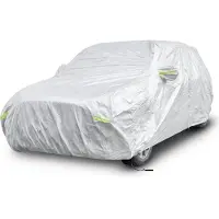Costway Afdekzeil, auto, weerbestendig, met ritssluiting en tas, autogarage, volledige garage voor regen, sneeuw, zon, uv-bescherming, autoafdekking voor sedan/combi/SUV (voor SUV tot 516 cm)