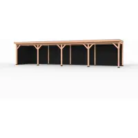 Westwood Douglas overkapping, 1200 x 250, met achterwand en zijwand, Comfort Plus Zwart