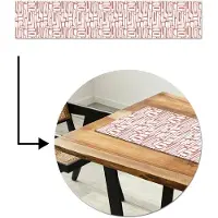 MuchoWow Tafelloper 200x40 cm - Tafelmat vinyl Roze - Wit - Organisch - Tafeldecoratie - Tafelversiering - Keuken decoratie - Tafel versiering