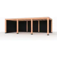 Westwood Douglas overkapping, 750 x 400, met zwarte achterwand en zijwand, Modern Plus