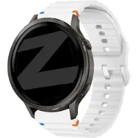 Bandz Siliconen 'Wave' bandje geschikt voor Garmin Vivoactive 4s / Vivomove 3s / Venu 4 - 41mm / Venu 3s / Venu 2s / Forerunner 265s / Forerunner 255s - Wit
