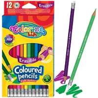 COLORINO Uitwisbare Kleurpotloden - 12 Levendige Kleuren